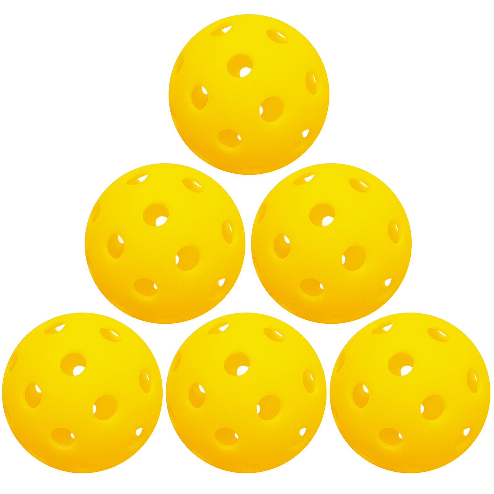 12 Packs 40 Holes Outdoor Pickleball Balls for Outdoor Courts Golf Balls Supplies: Yellow 6PCS