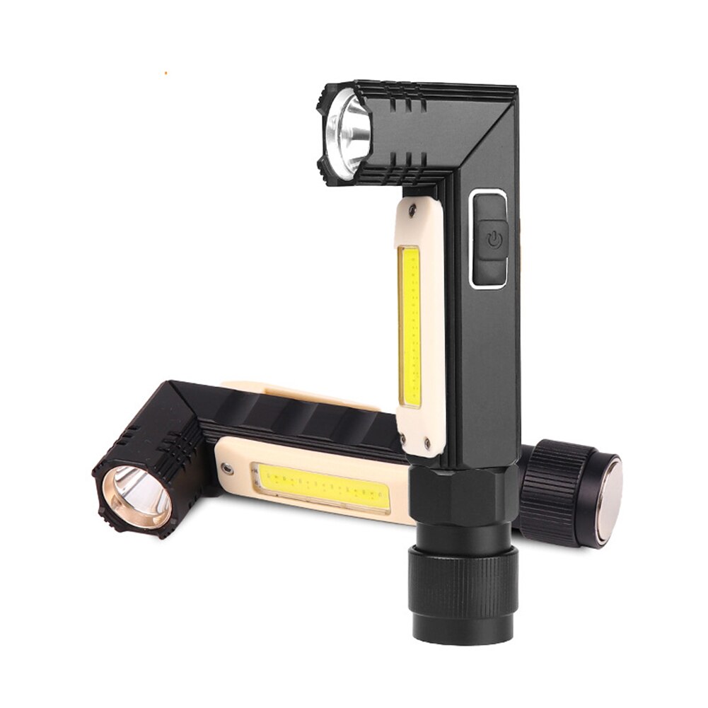 90 Degree LED Flashlight USB Rechargeable Torch Light for Outdoor Camping Free Angle Adjustable Light Work Night Flashlight