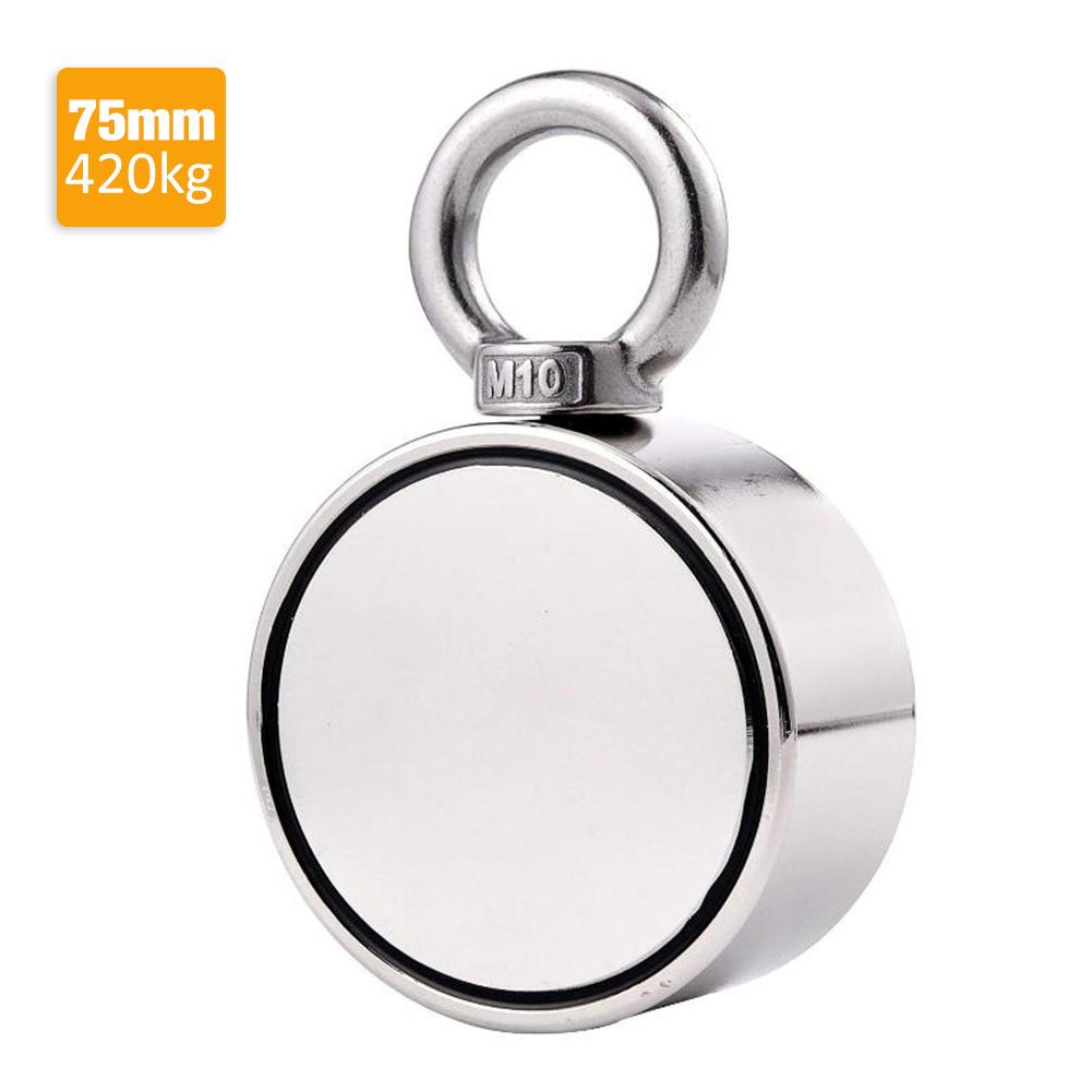 Strong Double - Sided Magnetic Ring Strong Magnetic Ring Salvage Double - Sided Magnet Magnetic Hook Dual Side Fishing Magnets: Light Grey