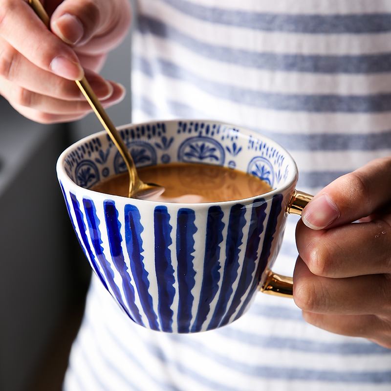 Gem-Tasse En Céramique Colorée Avec Poignée, Tasse à Lait Pour Petit-déjeuner, Irrégulière, Réglage Des Pierres Précieuses, Tasses En Porcelaine, Café Standard