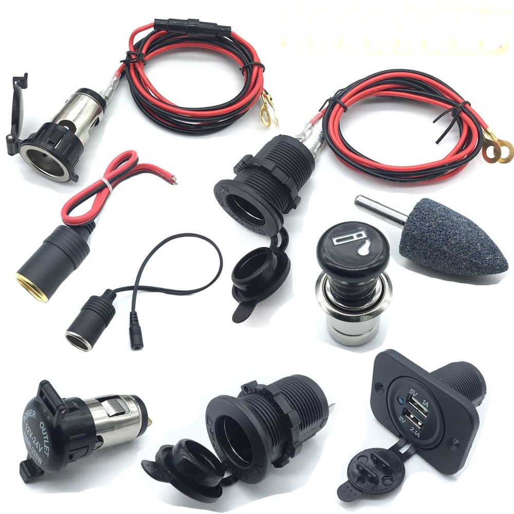 1 Uds. Enchufe de fuente de Carga de coche madre de alta potencia para coche 12 V-24 V Accesorios de instalación modificados para la cabeza del enchufe del coche