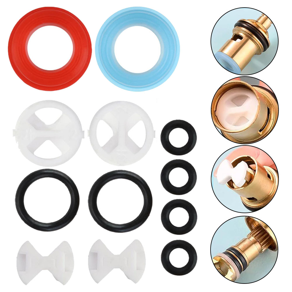 12pc Faucet Cartridge Replacement Kit Faucet Washers For Mixer Faucet Set Copper Valve Core Replacement Valve Core Ceramic Plate