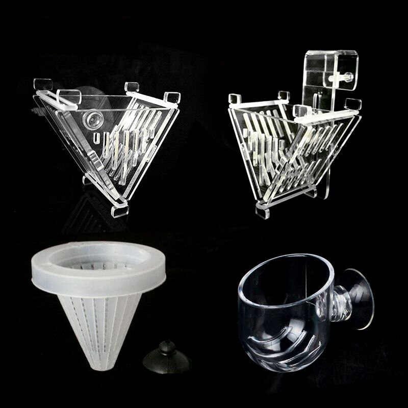 Red Worm Feeder Clear Acrylic Plastic Suction Feeding Cup Fish Tank Shrimp Aquarium Decoration