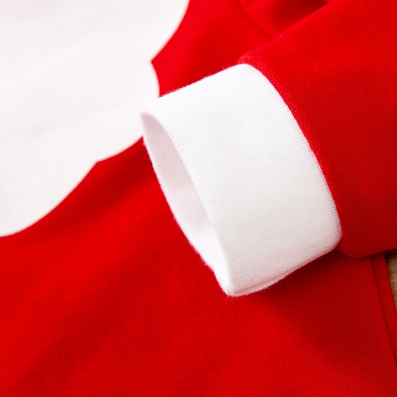 PatPat Autumn and Winter 2-piece Baby Santa Christmas Jumpsuit with Hat Set Baby Boy Clothing