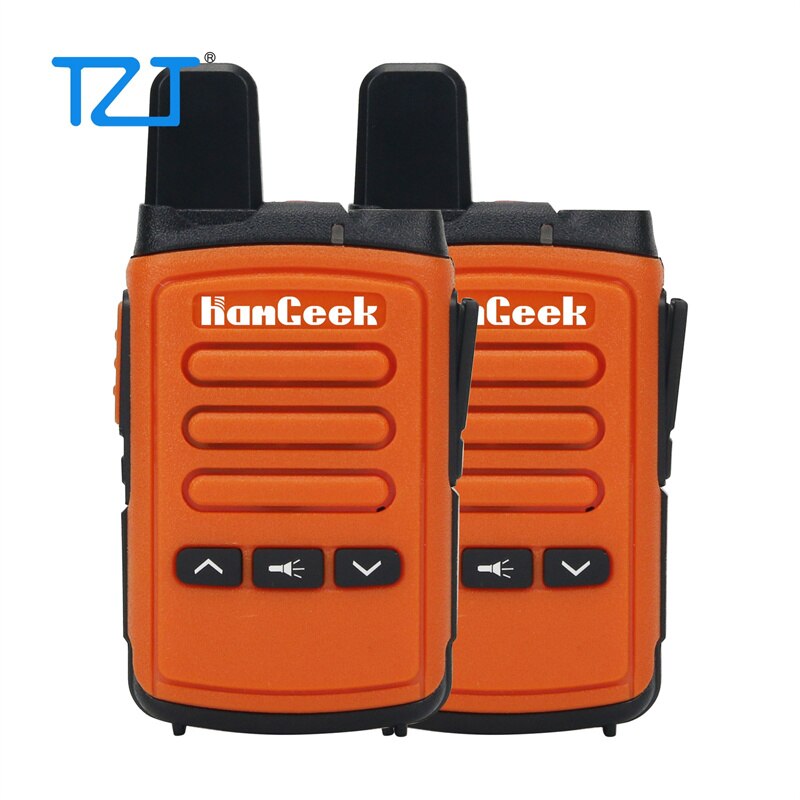 Tzt 2Pcs Hamgeek Mini9300 8W 16CH Mini Walkie Talkie 1-10Km Vhf Uhf Transceiver Zwart/oranje Voor Hotel Fabriek