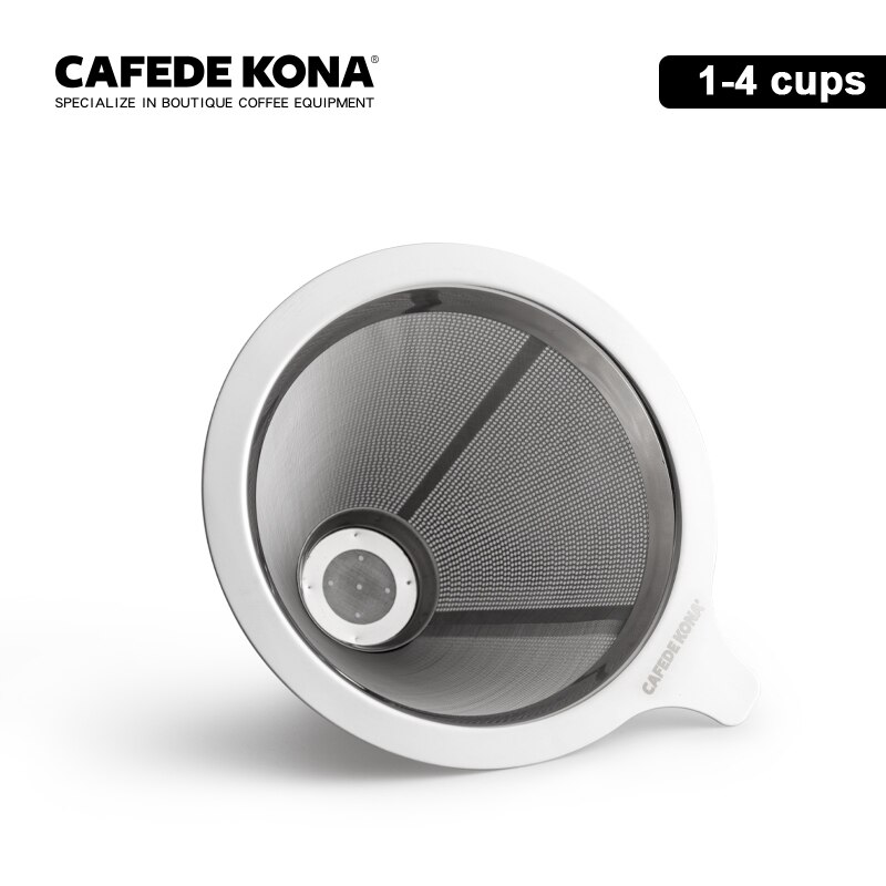 hand drip coffee filter 18/8 stainless steel reusable filters double layer metal filter coffee maker fine filter 1-2 & 1-4 cups: 1-4 cups