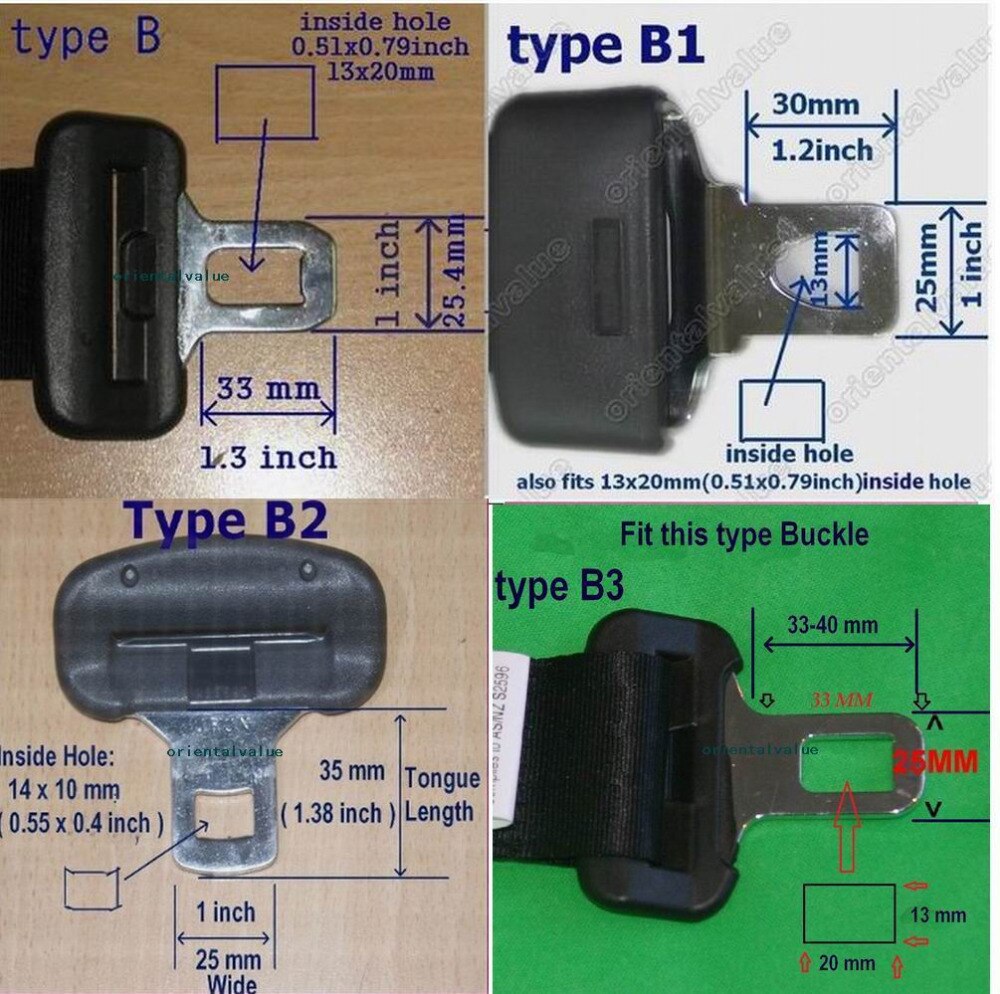 Extensor de extensión de cinturón de seguridad para coches Hyundai Santa, hebilla de 25mm de ancho y 220mm de longitud