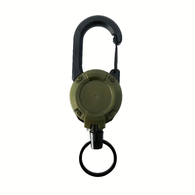 1/2/4 Uds soportes retráctiles extensibles llavero carretes de insignia Clip resistente con mosquetón llavero para hombres bolsas al aire libre: Rojo