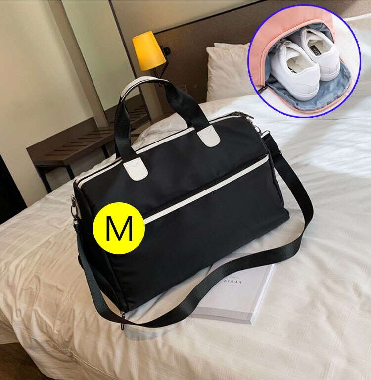 Fitness gym bag sac de sport bags tørr våte håndvesker svømming for kvinner sko tas reise trening vanntett bolsa  xa68a: Stil 2 svart m