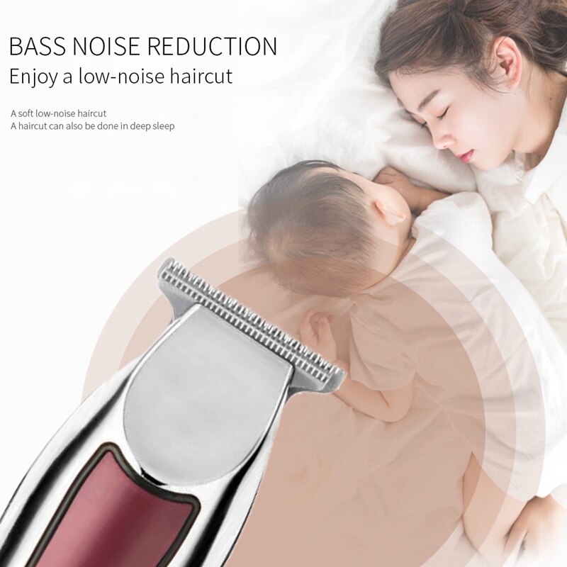 Precision Hair Clipper Electric Hair Trimmer 0.1Mm Steel Blade Baldhead Barber Hair Cutting Machine Men Beard Razor EU Plug