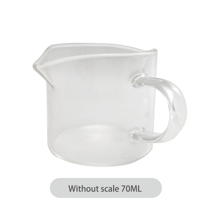 3oz/70ml Double Wall Insulated Espresso Measuring Glass Cup Mugs Shot Glass Milk Frothing Pitcher by Barista Basics with 2 Spout: Without scale 70ML