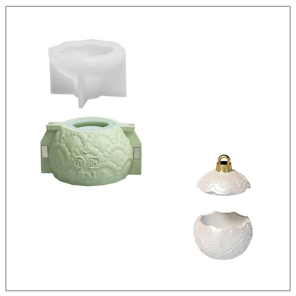 Moldes de silicona para tarro de vela, adorno centelleante de Navidad para hormigón, cemento Jesmonite, molde de repuesto de vela reutilizable, de navidad DIY: Verde militar