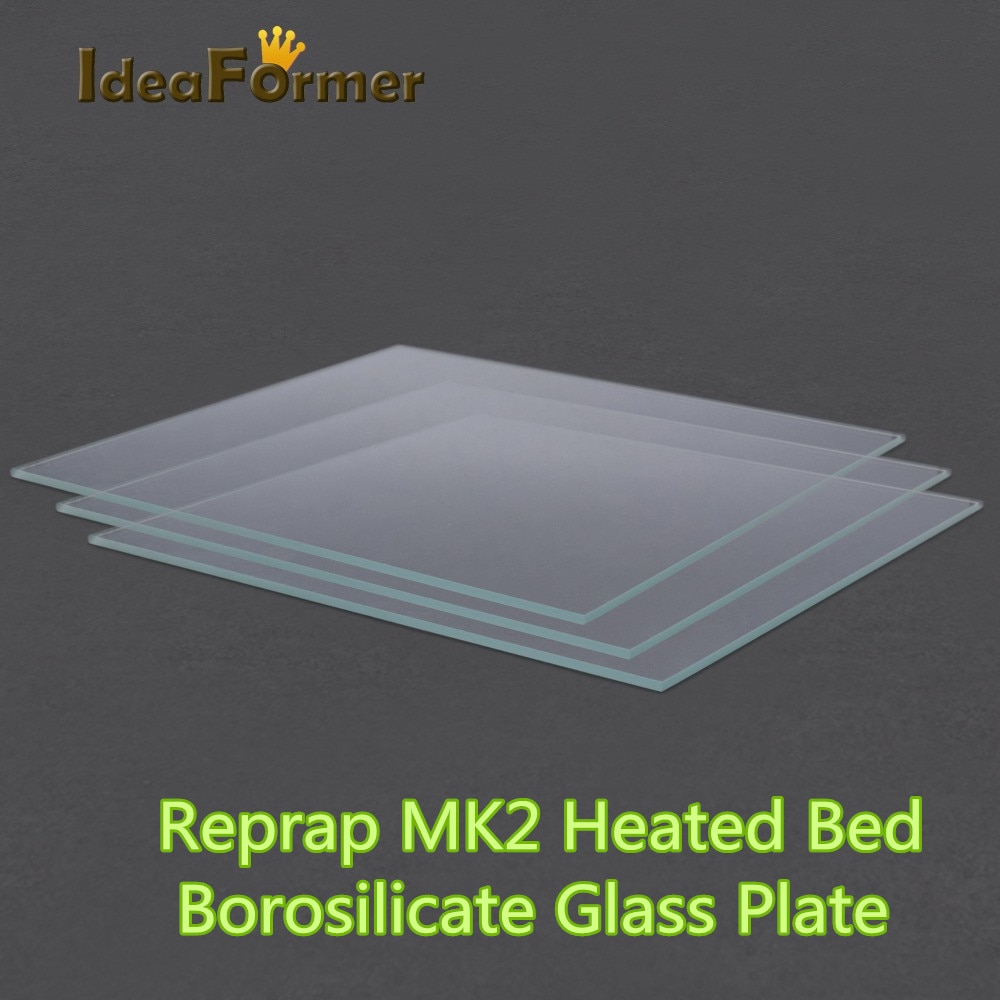 3d printertilbehør reprap  mk2 opvarmet borosilikatglasplade 220*220/300*300/320*320mm 3d printere hærdet glasdele.