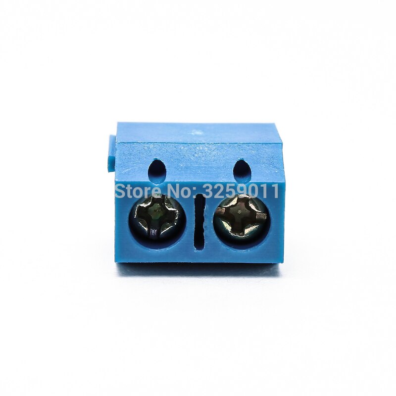 10PCS Small Electrical Connectors KF 301-2P Blue Copper 5.0mm Straight Pin PCB Screw Terminal Block Connector