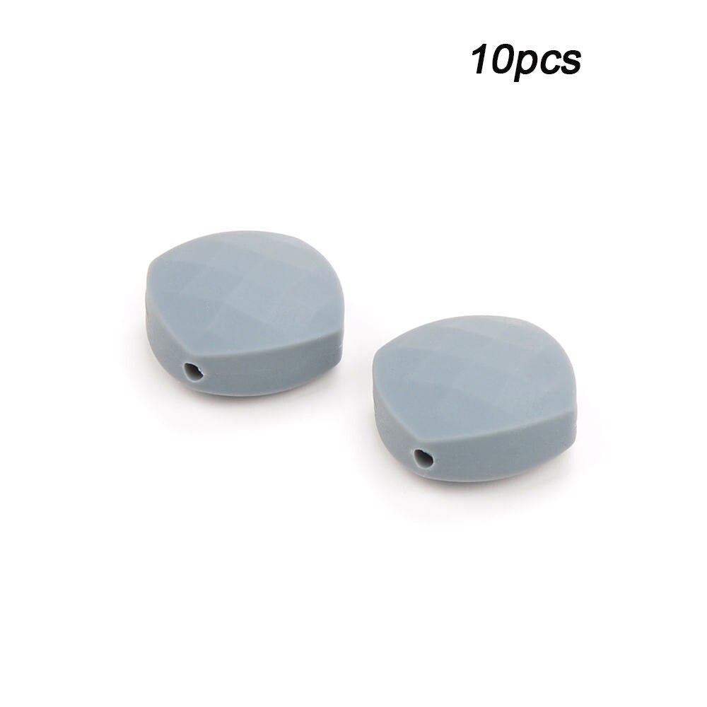 LOFCA 10 stücke Quadrate Silikon Zahnen Perlen Für Lange Silikon Halskette BPA FREI Food Grade Sicher Silikon Perlen Zahnen Spielzeug: Dim Gray
