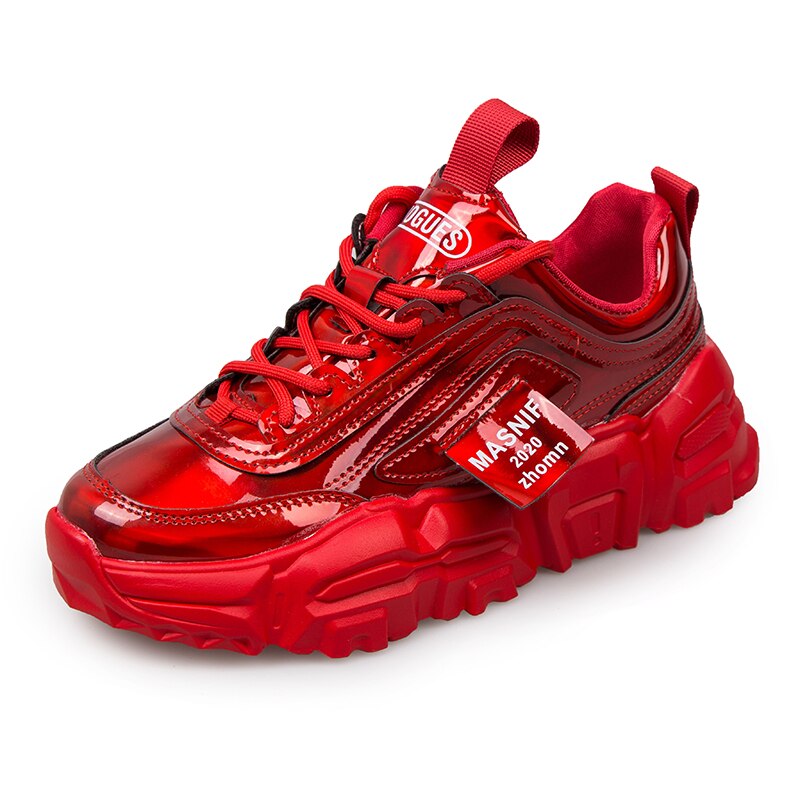 Våren kvinner plattform chunky joggesko sølv skinn designere snøring casual gammel far sko kvinne komfortable trenere