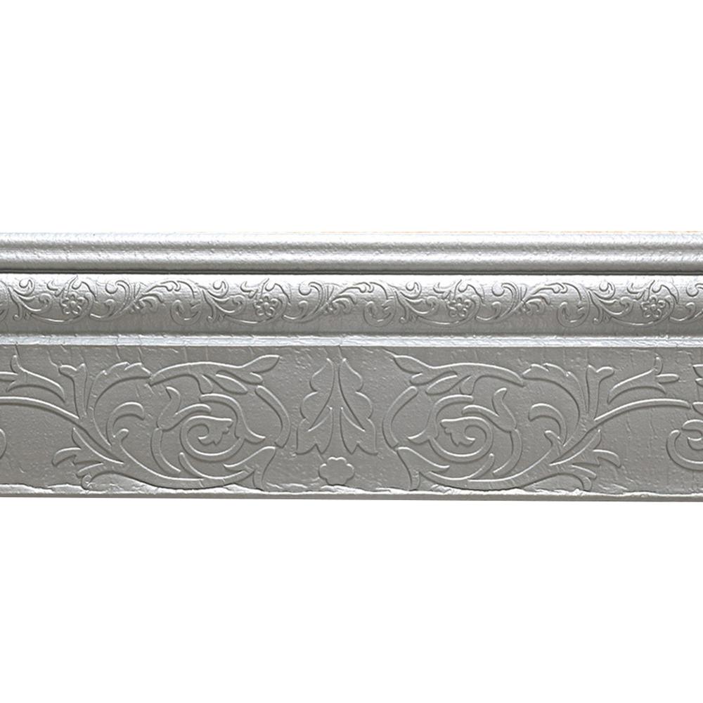 Auto-adhésif plinthe Stickers muraux PVC 3D plinthe autocollant pied ligne cadre étanche coin mur décalque fond décor à la maison: Silver Grey