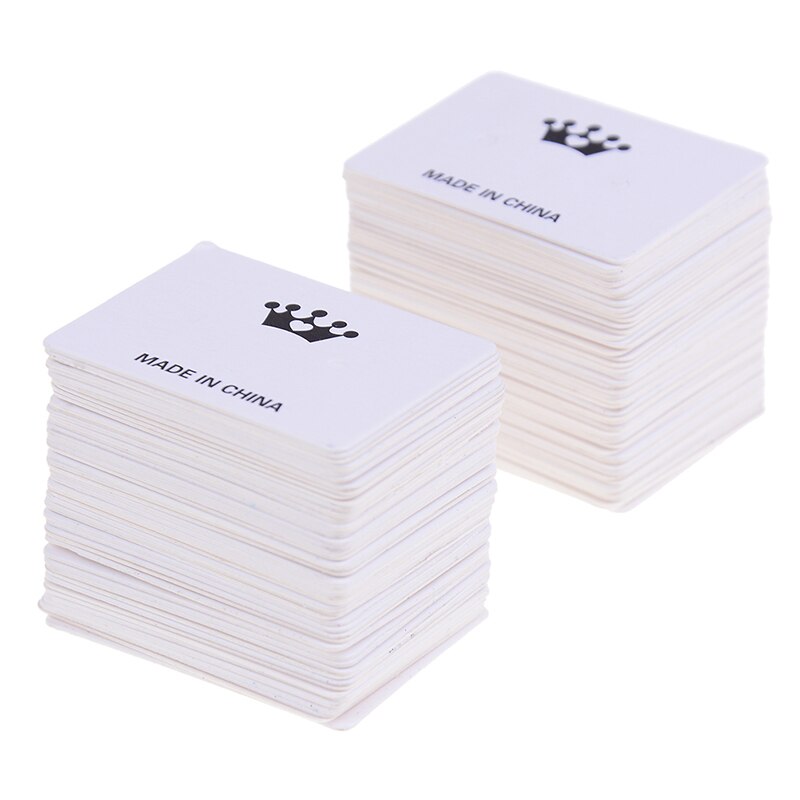 100 stk 3.5*2.5cm ekstra smykkeskærm pakningskort papir kort øreringe hangtag kort jewerly arrangør: Hvid