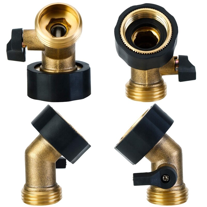 Szs 3 Pack Zware Messing Afsluiter 3/4 Inch Tuinslang Connector Voor Tuinslang En Water kraan (Elleboog)