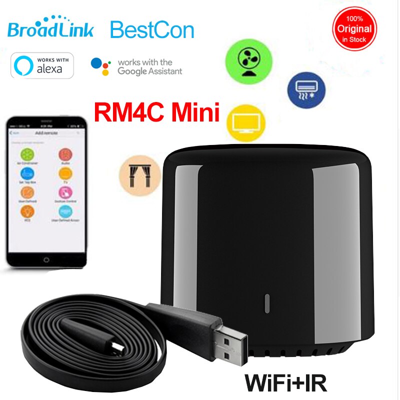 BestCon RM4C Mini Wifi IR Smart Home Universal Wireless Remote Controller Via Broadlink APP Works with Alexa Google Home: BestCon RM4C Mini