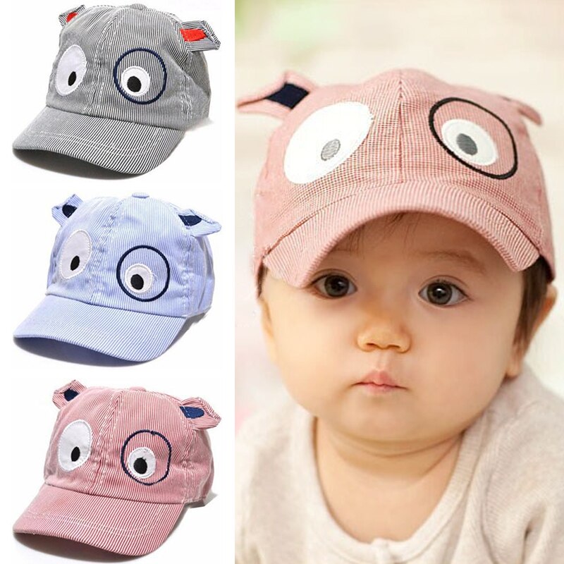 Tecknad baby baseball keps sommar nyfödd bebis hatt flicka pojke kepsar barn spädbarn bomull barn keps småbarn solhatt barn