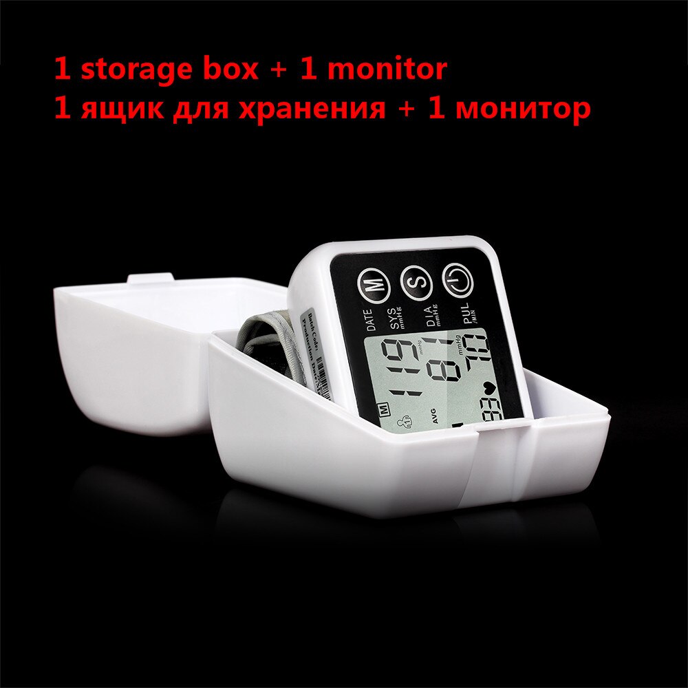 Moniteur de pression artérielle de poignet numérique OLIECO OLI-002R sphygmomanomètre automatique Portable poignet intelligent moniteur de fréquence cardiaque LCD: box and monitor