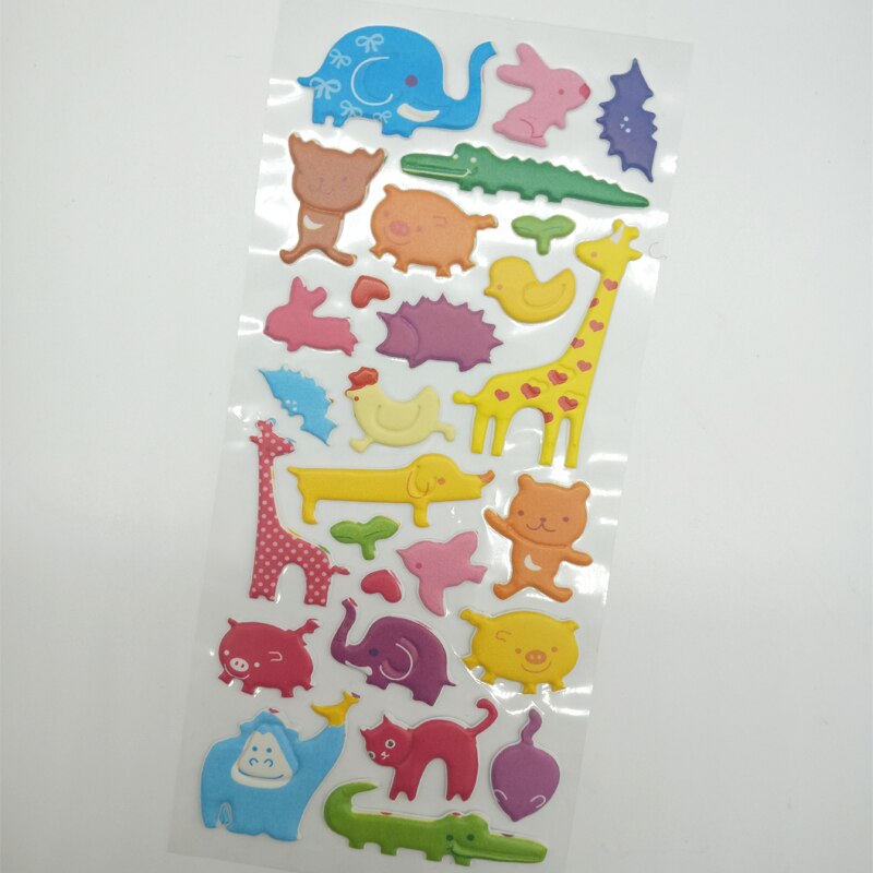 1pcs/ lot Puffy Bubble Fruits Animals series PVC sticker/3D scrapbooking sticker deco packing stickers Whales Cat ZOO Labels: Elephants