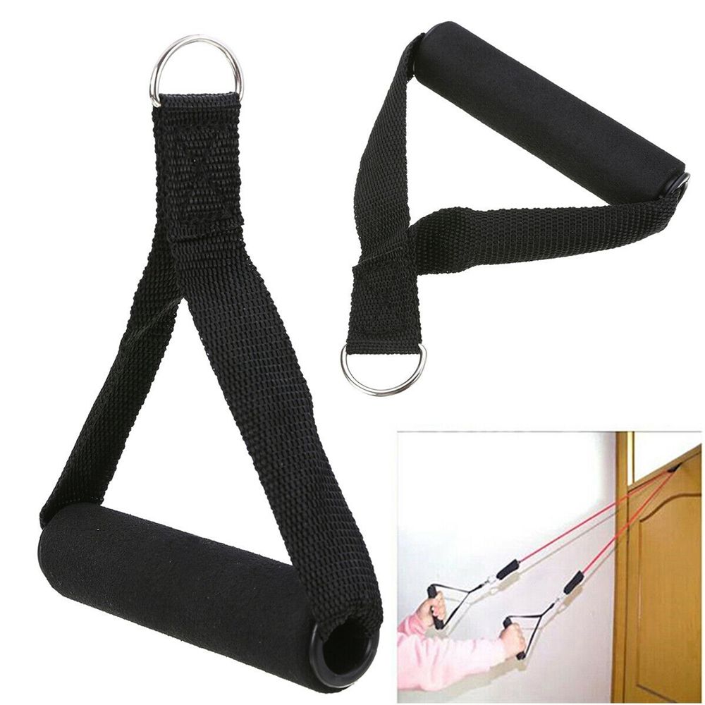 1/2 stk sort nylon tricep reb kabel håndtag kabel crossover gym maskine fastgørelse modstand fitness motion sport