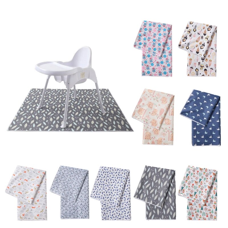 Tapis de sol lavable pour chaise haute, antidérapant, en silicone, anti-éclaboussures, imperméable, anti-fuite, pour loisirs créatifs