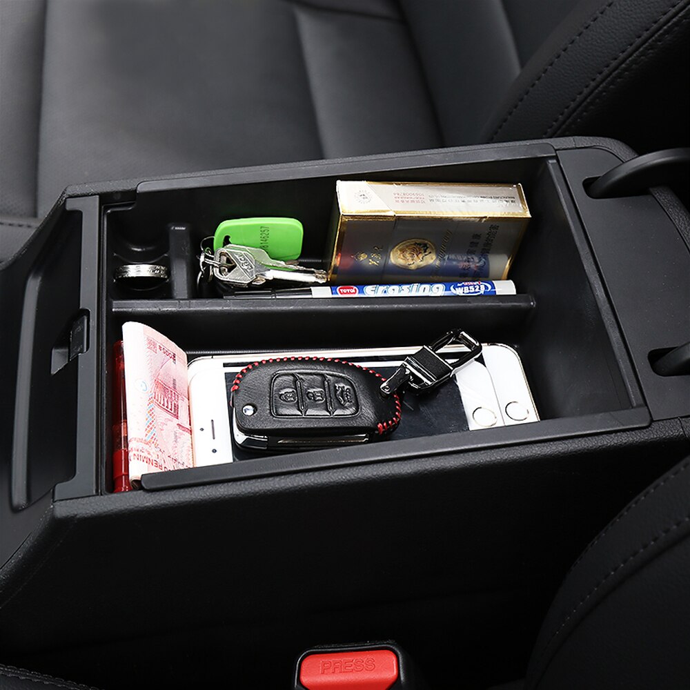 Compartimento de reposabrazos para coche, almacenamiento secundario, guante, soporte de teléfono, bandeja contenedor para Hyundai Tucson - AT LHD