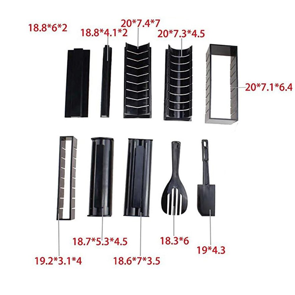 10Pcs/Set DIY Sushi Maker Kit Roll Sushi Maker Rice Roll Mold Kitchen Sushi Tools Multifunctional Mould Making Sushi Tools: B