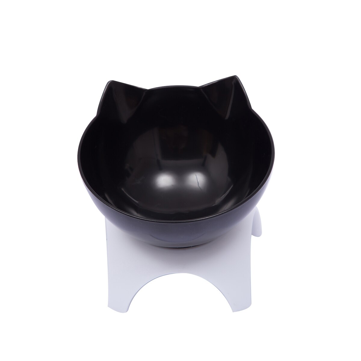 Brand Cat Non-Slip Double Food Bowl with 15° Slant Support Cute Cat-Shaped Bowl with Cervical Protection: B