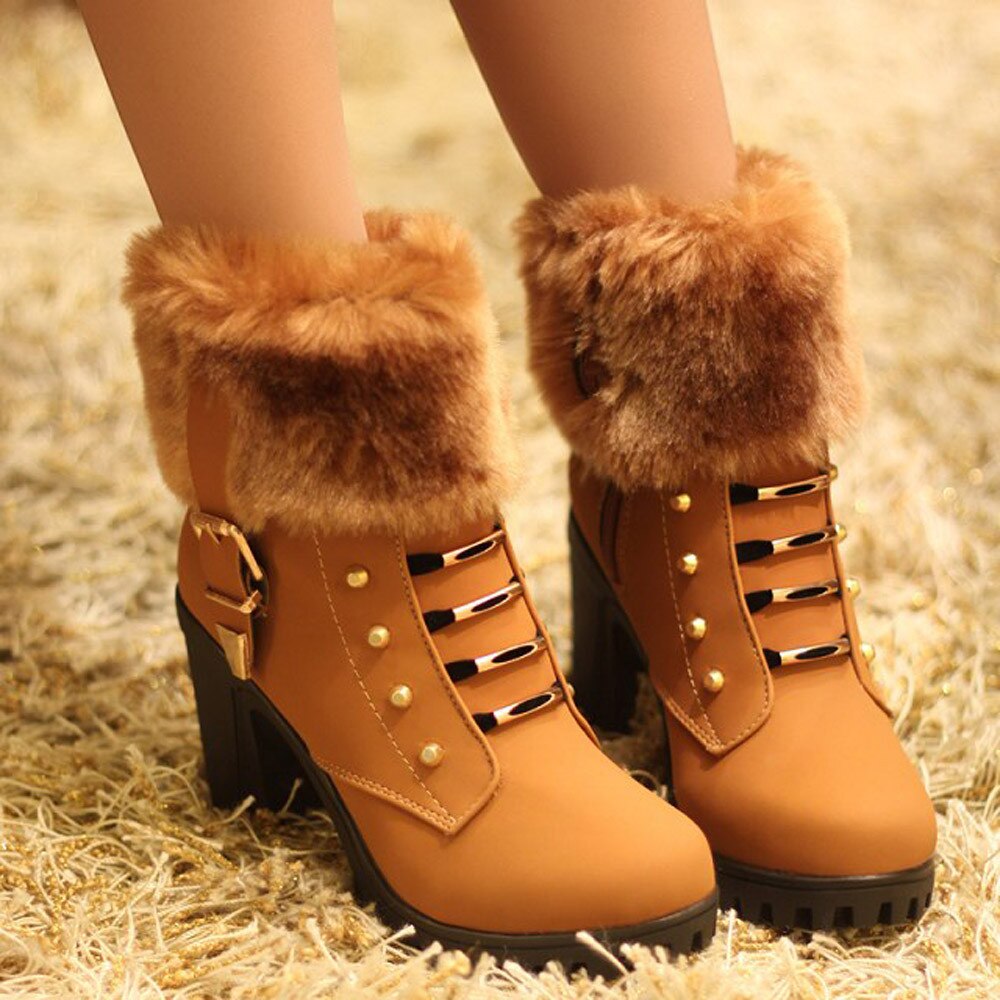 Bottines à plumes pour femmes, chaussures de bureau à talons carrés de 35 à 41m, , grande taille
