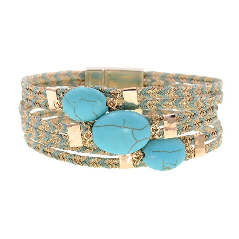 WELLMORE-bracelets pour femmes, breloques en coton bohémien, pierre naturelle, bijoux à la , bracelets pour femme, , directe