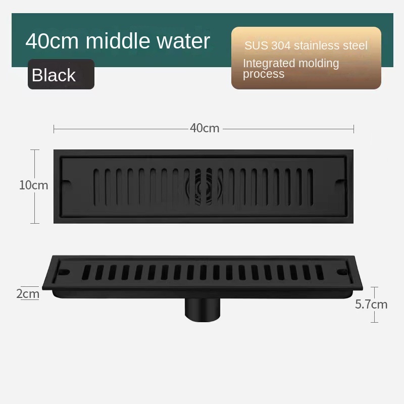Zwart 20-80 cm verlengde afvoerputje badkamer toilet 304 roestvrij staal grote verplaatsing afvoerputje anti-geur en insectenbestendig: Paars