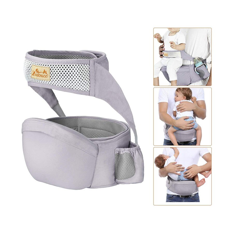 Viedouce-porte-bébé ergonomique face avant pour bébé, siège hanche, tabouret taille, poupée de bébé, porte-plaques pour nourrissons: grey