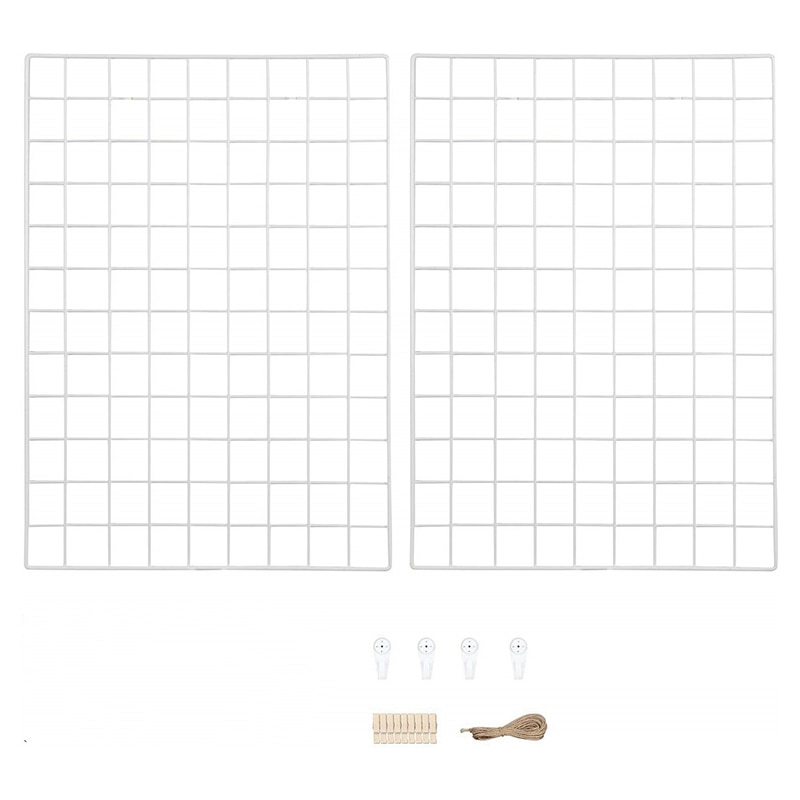 Multifunction Mesh Set of 2 Grid Panel Wall Grid Wall Decor Mesh Grid Panel Photo Wall Hanging Display and Wall Home Decorations: Default Title