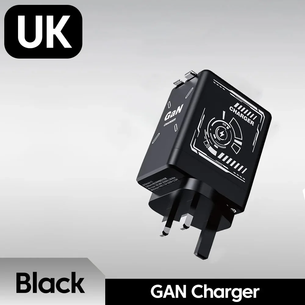 GaN 20W Snellader met intrekbare Type-C kabel, snellaadadapter voor iPhone 17 16 15 14 13 12 11 iPad: Br