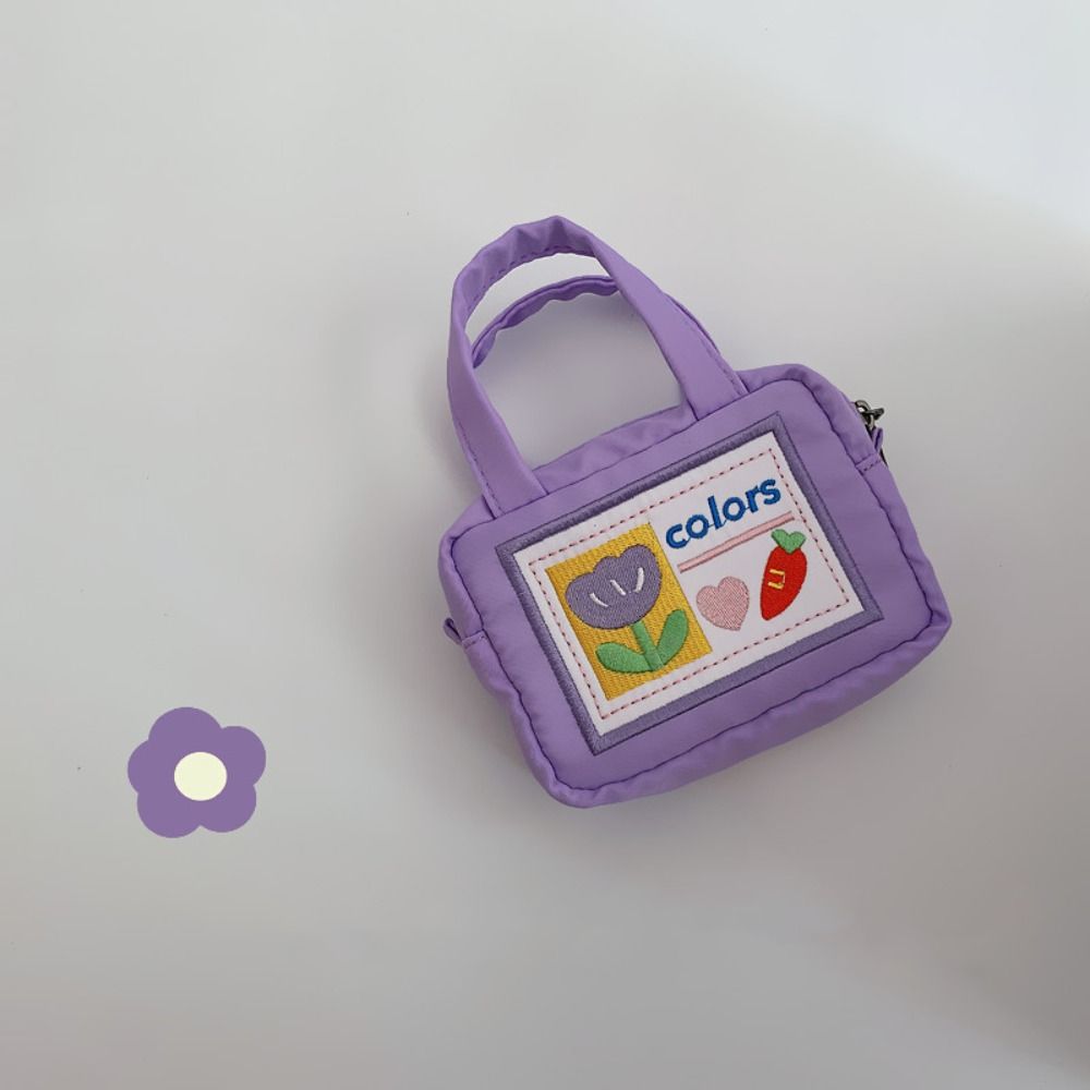 Kreskówka Kwiat Kawaii Torba na aparat CCD Ultralekka kolorowa urocza torba do przechowywania Przenośna mini mała torba na drobne szminki: Jasno szary