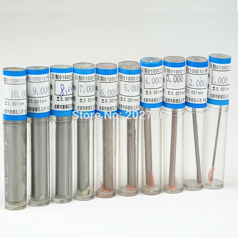 0.30-10.00mm Steel Pin Gauge 50mm Pin Measuring Tool step 0.1mm, 98pcs/lot