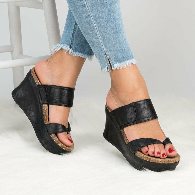 Wedges Shoes For Women Sandals Plus Size High Heels Summer Shoes Flip Flop Chaussures Femme Platform Sandals Wedge Slippers