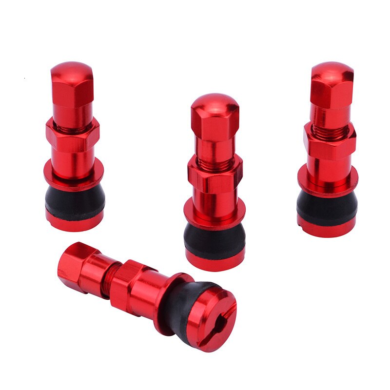 NS Modify Car Tire Valve Stem Caps 4Pcs Bolt-in Aluminum Valve Caps Car Wheel Tires Air Valves Tyre Stems Dust Caps Car Part: Red