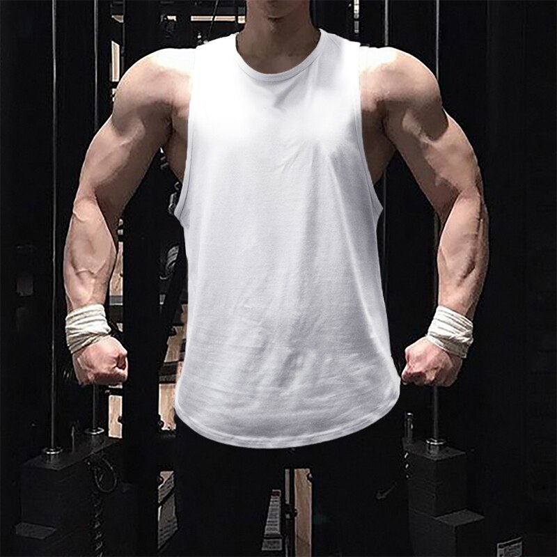 Neue Herren Bodybuilding Baumwolle Tank top Gym Fitness Weste Ärmelloses Shirt Sommer Plain Lässige Workout Kleidung