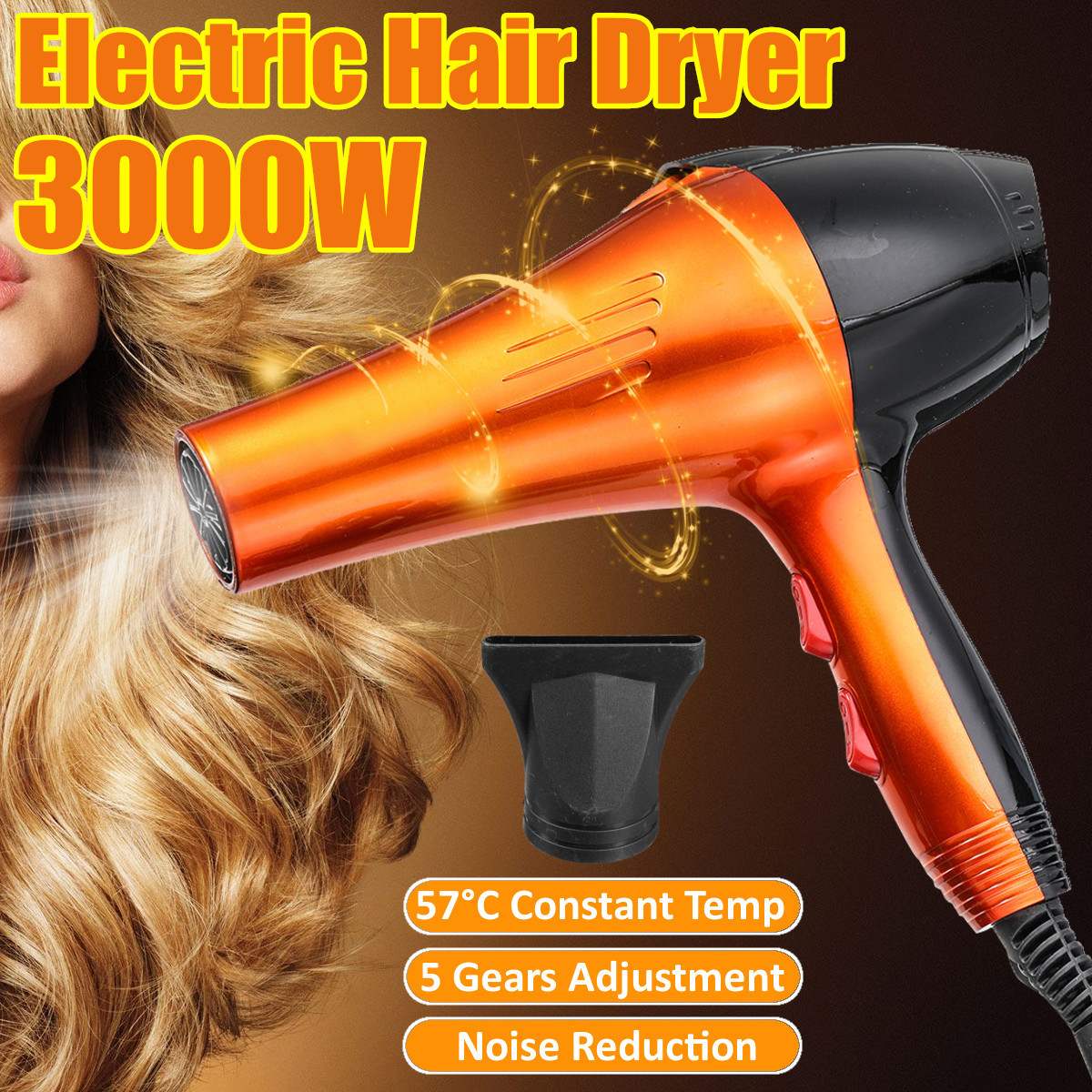 Secador de pelo de 110v con enchufe estadounidense de 3000W, aire y frío, secador de pelo, secador de pelo, herramientas de estilismo para salones y uso doméstico, secador de pelo