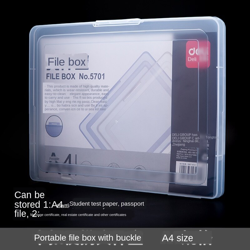 Home Documents Storage Box A4 Transparent File Box File Folder Certificate Information Data Desktop locker Storage Box