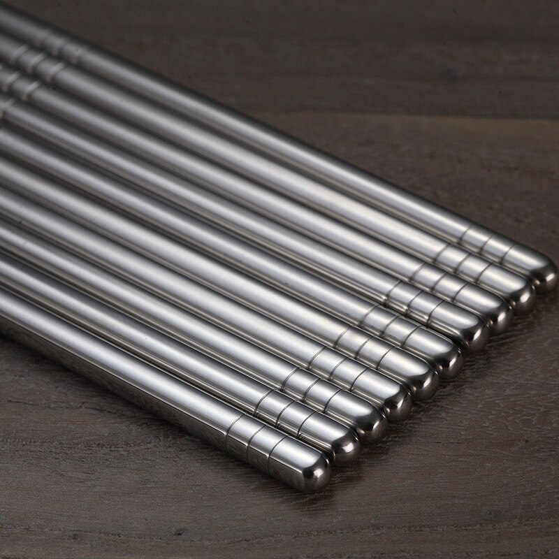 Stainless Steel Square Chopsticks Chinese Stylish Healthy Light Weight Chinese Chopsticks Metal Non-slip Kitchen Gadgets