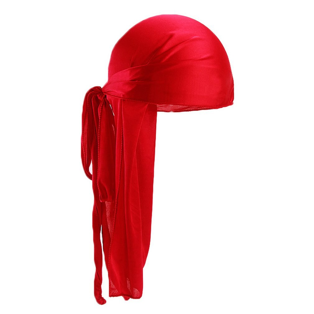 Mannen Vrouwen Zijde Satijn Ademend Silky Durag 360 Golf Koele Bandana Hoed Tulband: Rood