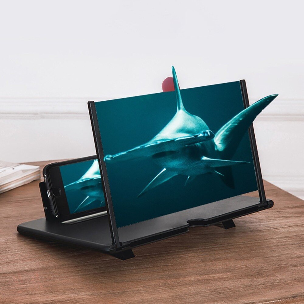 12 tuuman 3d puhelimen näytön suurennus vahvistin taitettava hd video suurennuslasi katsella 3d elokuvaa älypuhelimen kiinnikepidike