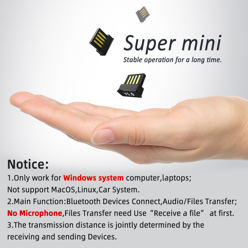 USB Blu-Teeth Adapter BT5.0 USB Wireless Computer Adapter Audio Receiver Transmitter Dongles Laptop Earphone Mini Sender