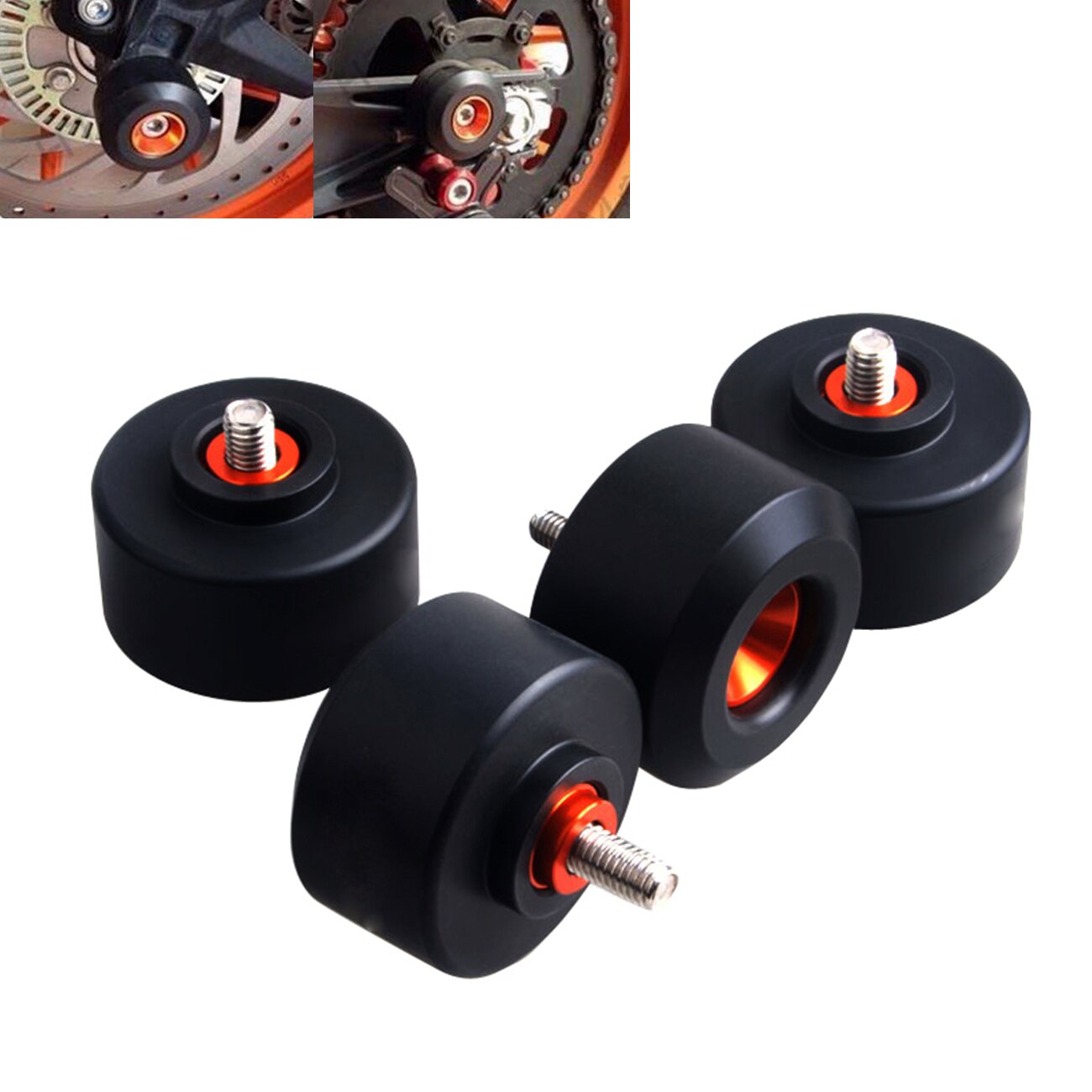 1 Set Motorcycle Front Rear Fork Wheel Frame Sliders For KTM DUKE 125 / 200 / 390 Crash Pads Protector